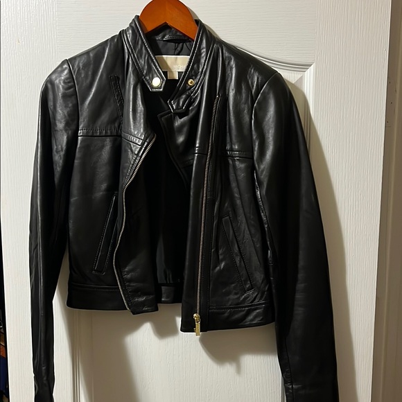 Michael Kors Black Leather Jacket XS excellent condition - Picture 3 of 12